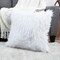 Hastings Home Hastings Home 22-Inch Square Faux Fur Pillow, White 365210VCR - alternate 1